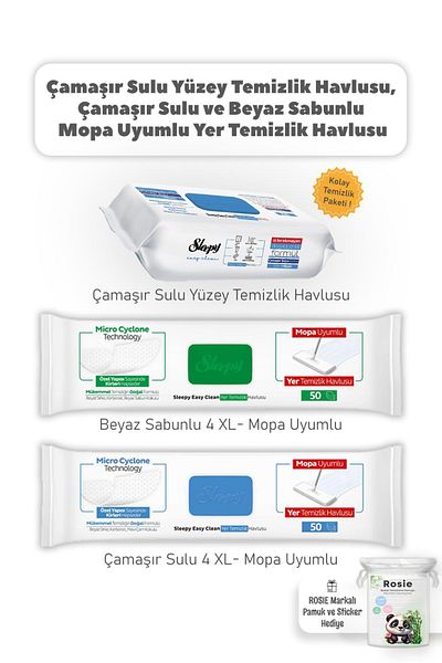 Sleepy Mopa Compatible 4XL and Easy Clean Towel Set, Cotton Rosie Gift