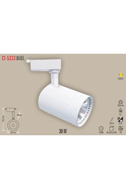 Cata BABİL 30W RAY SPOT BEYAZ 3200K GÜNIŞIĞI