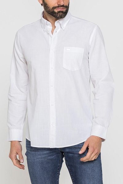 Carrera Jeans MEN'S SHIRT IN FLAMED COTTON WITH LINEN EFFECT