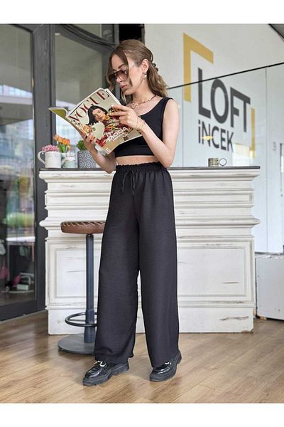 boutich Women's Waist Elastic Palazzo Pants
