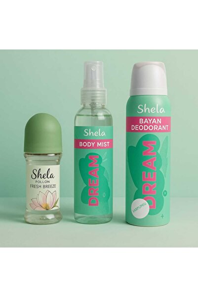 SHELA Dream 3'lü Set (Vücut Spreyi,Deodorant,Roll-On)
