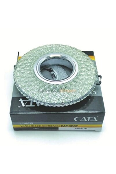 Cata Yağmur Dekoratif Cam Spot Yuvarlak Kristal Krom 3w Efektli 3000K GU10 (D...