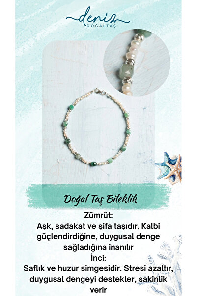 Deniz Doğal Taş سوار من حجر الزمرد واللؤلؤ المعتمد مع إكسسوارات فضية