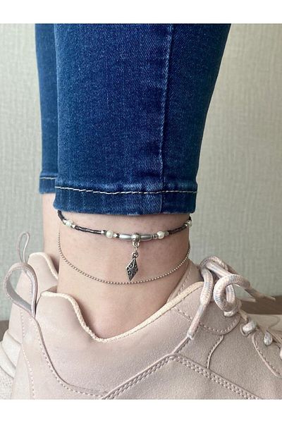 etniko Special Design Handmade Multiple Women's Anklet