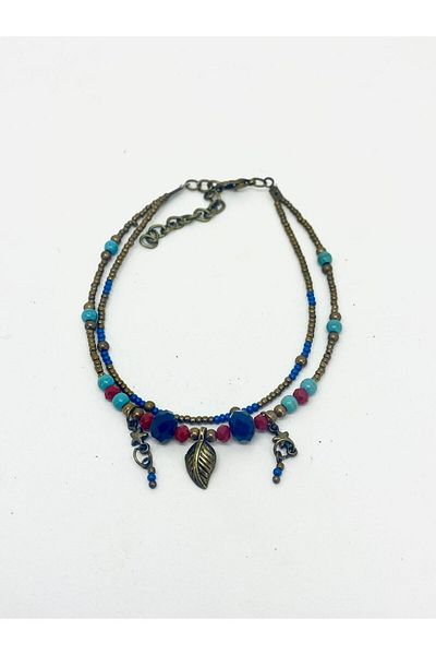 etniko Special Design Handmade Multiple Women's Anklet