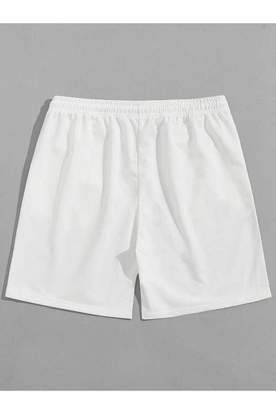 SEDA IŞIKLAR Unisex γυναικείο/ανδρικό μονόχρωμο κοντό χτενισμένο βαμβακερό σορτς