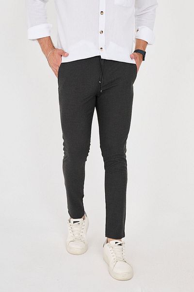 BROCARD Ανδρικό Jogger - Slimfit Waist Half Elastic Anthracite υφασμάτινο παντελόνι