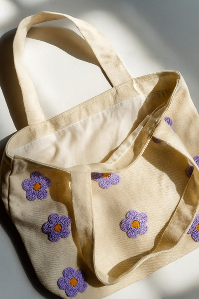 Rell Home Geantă brodată manuală în stil boem | Geanta de perforare | Geanta de plaja