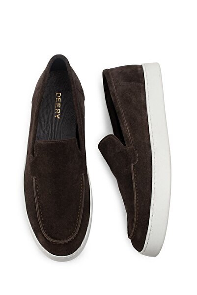 Deery Genuine Suede Brown Loafer Men's Shoes