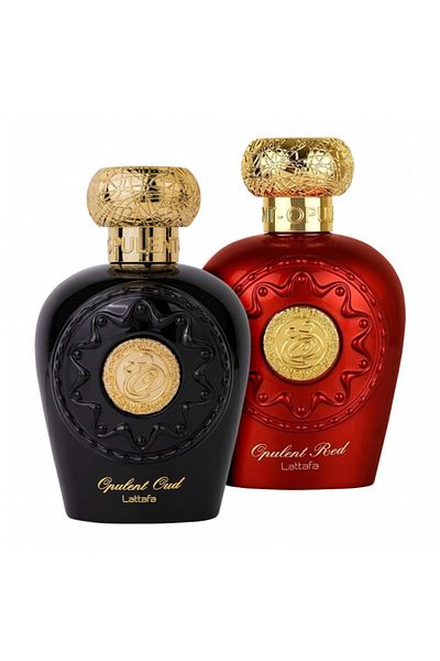lattafa Pachet 2 parfumuri Best Seller, Opulent Oud 100 ml si Opulent Red 100 ml