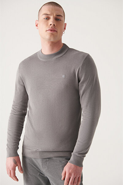 Avva Grauer Rollkragenpullover für Herren E 005021