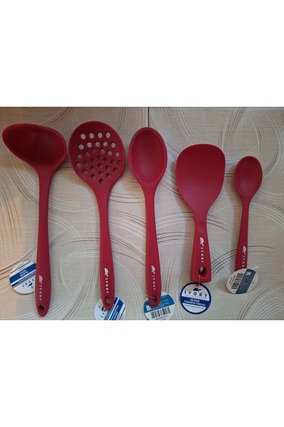 EMPA A V M Ivory Fireproof Non-Stick 5' Self-Standing Rice Spoon Colander Spoon Set