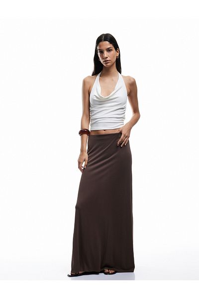 Koton Degaje Collar Sleeveless Slim Fit Draped Scuba Crop Blouse