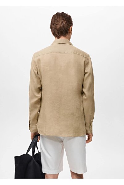 MANGO Man %100 keten slim fit gömlek