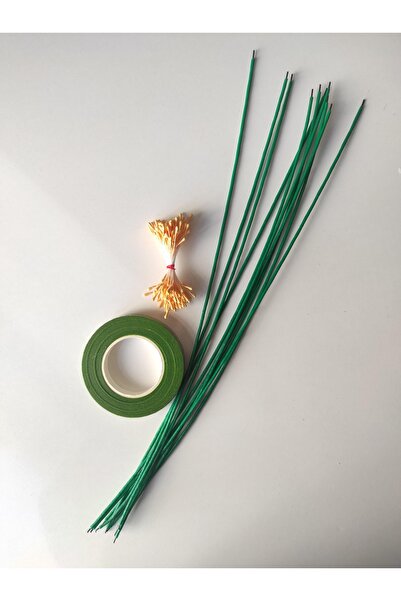 Butik Çiçek Yapım Seti – 3’lü Paket (1 DEMET TOMURCUK 10 ADET ÇİÇEK TELİ 1 AD...