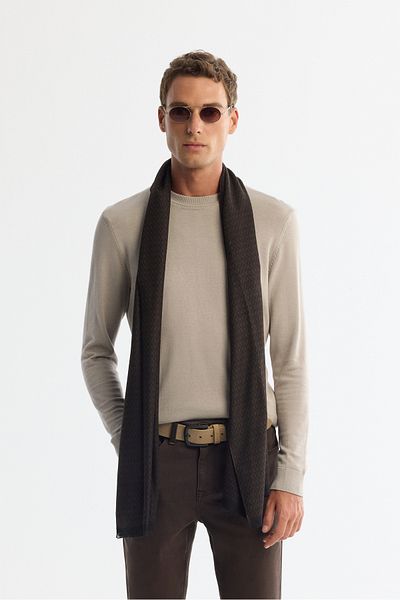 Avva Men's Mink Crew Neck Viscose Knitwear Sweater B 005021