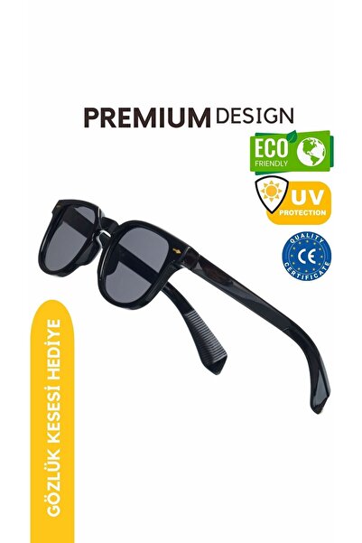 WATCHOFROYAL Güneş Gözlüğü Kadın & Erkek Uv400 Cam Ce Belgeli Siyah Re982w