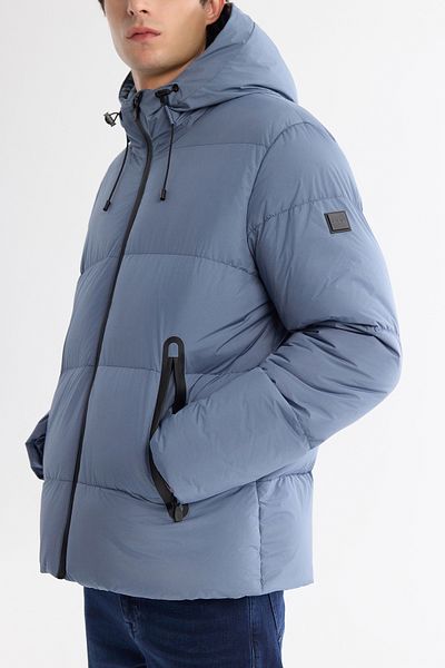 Avva Ανδρικό παλτό Indigo Hooded Water Repellent Αντιανεμικό Puffer Coat B 006046