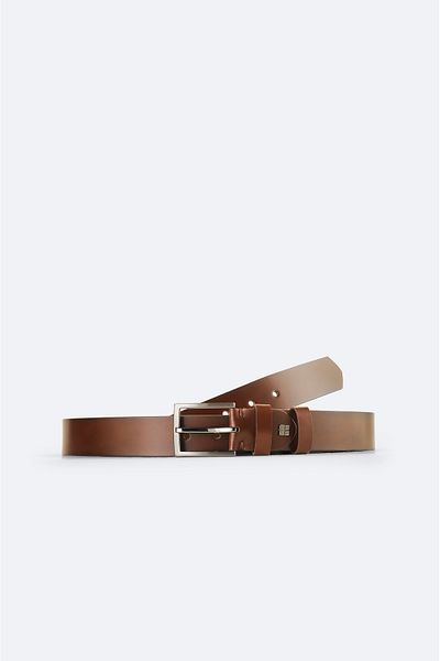 Avva Men's Brown 100% Leather Belt A51Y9306