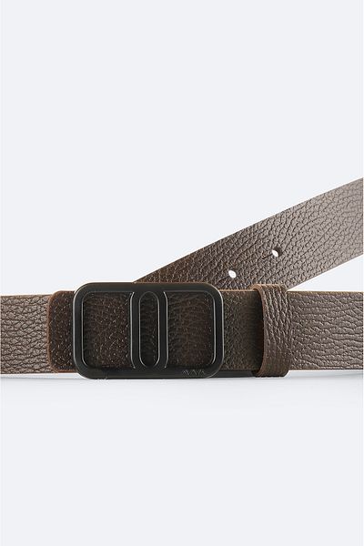 Avva Men's Brown 100% Leather Belt A51Y9308