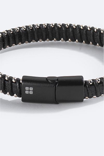 Avva Men's Black Leather Bracelet Shoes A51Y9618