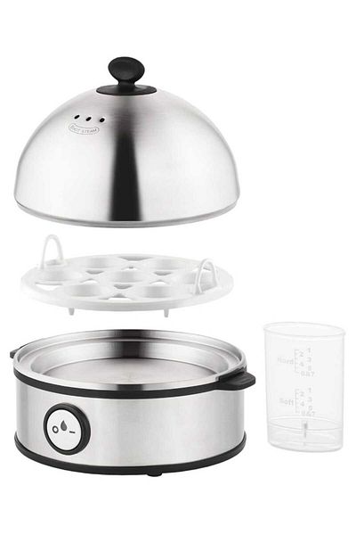 Generic Rapid Egg Cooker 7 Slots, Stainless Steel Automatic Egg Steamer