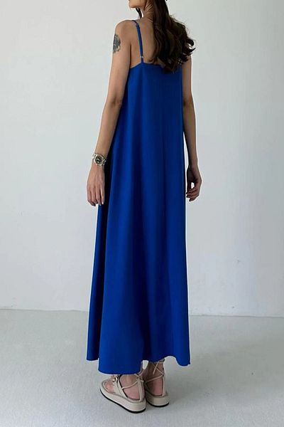 MOLLYMORE Saks Color Inner No Wrinkle Fabric Full Lycra Μακρύ μαύρο φόρεμα με ρυθμιζόμενο λουράκι