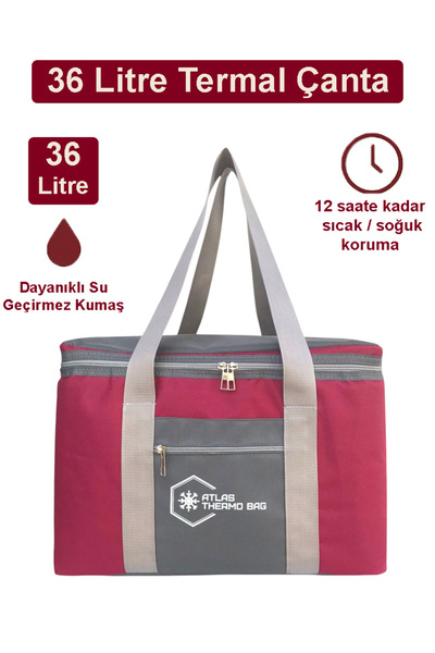 Wallery Bags 36 لترًا معزولًا حراريًا بسحاب للتخييم والنزهات، حقيبة حرارية با...