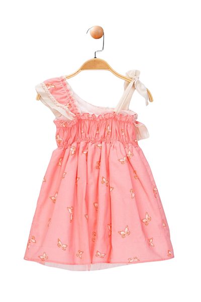 KALİNKA KİDS WEAR Girls One Shoulder Ruffle Summer Dress – Cotton Comfortable Design