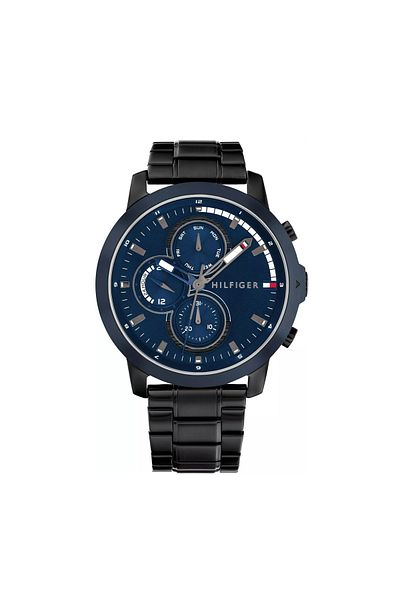 Tommy Hilfiger Men 1792049 Stainless Steel Watch, 45mm, Black