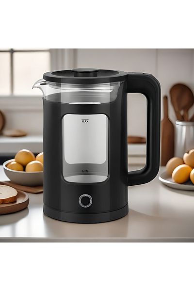 Generic غلاية كهربائية سعة 1.5 لتر - 1500 واط، غليان سريع، إيقاف تشغيل تلقائي، قفل أمان، غلاية ماء ساخن متينة