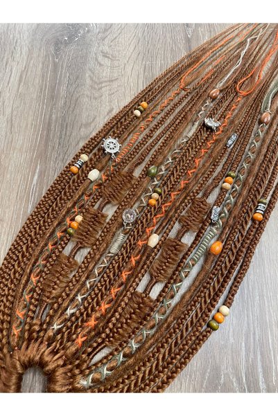 Selin Bengi 25-Piece Rasta Mix African Braiding Buckle - Copper