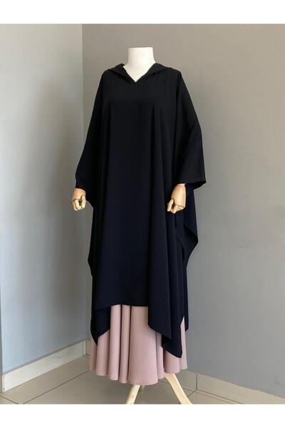 bassell Medine Ipeği Kapüşonlu Panço
