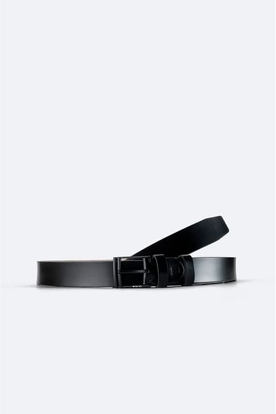 Avva Black Leather Men's Belt - A41y9308