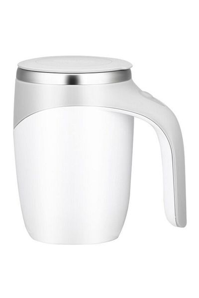 Bogadini Automatic Stirring Mug with Double Walls – Stainless Steel, Ideal for Hot Drinks