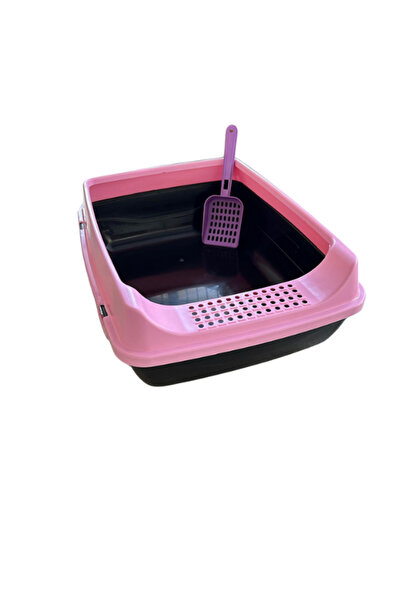 KRT Elekli Açık Kedi Tuvaleti-pembe**kürek Ve Mama Kabı Hediyeli...