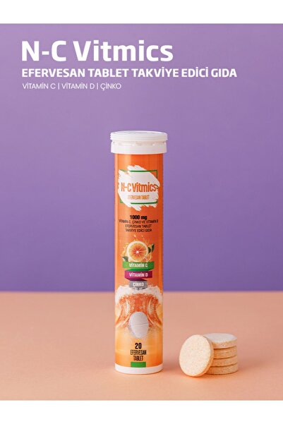 Crom Sağlık Efervesan Tablet – Vitamin C 1000mg, D Vitamini ve Çinko İçeren T...