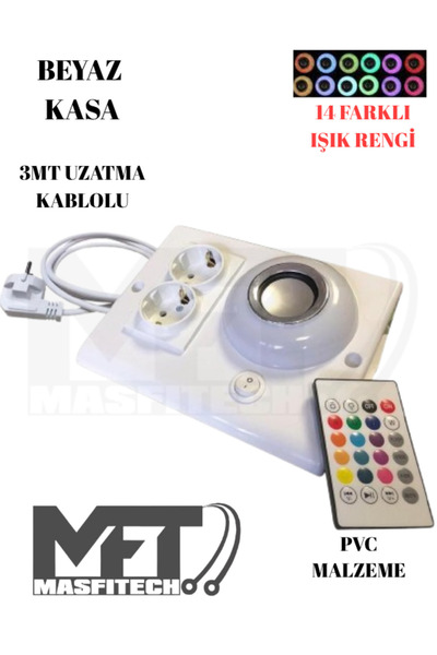 Masfitech Dolap Ve Tezgah Altı Bluetooth Müzik Çalar Prizmatik Venüs Uzatma K...