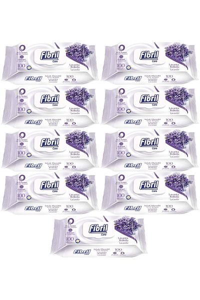 Fibril Wet Towel Wipes 100 Sheets Lavender with Plastic Cover (9 Lu Set) 900 Sheets