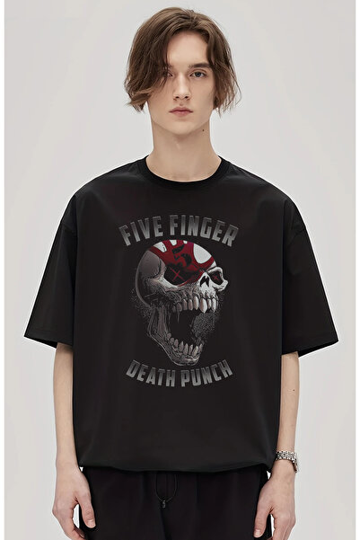 Fuddy Moda Μπλουζάκι με στάμπα Five Finger Death Punch, Unisex T-shirt με θέμ...