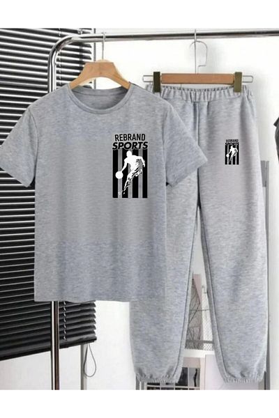 REBRAND Oversize T-Shirt Long Pants Set Sports - Printed