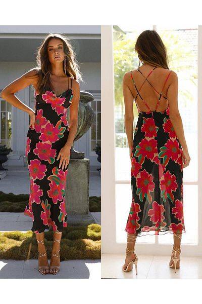 hipnoz butik Women's Ankle Length Chiffon Dress