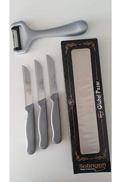 Solingen 3 Simli Gümüş Gri Meyve Bıçağı, Düz Soyacak