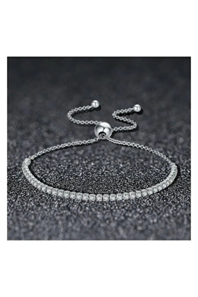 TrioStore Brățară tenis din argint reglabilă cu zirconiu transparent – Sterling 925