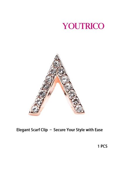 Youtrico New V-Shaped Rhinestone Silk Scarf Buckle - Sparkling Elegant Accessory for Women