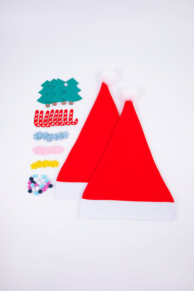 Tchibo Unisex DIY Christmas Hat Set, Red