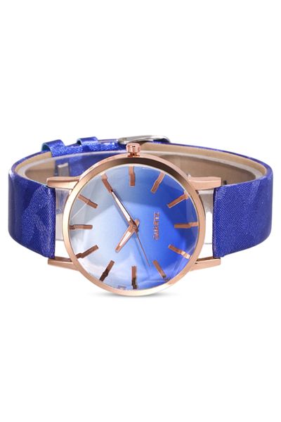 FEMME 7360 Casual Wrist Watch with Leather Strap for Women - Blue