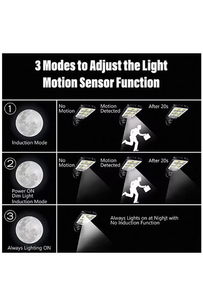 Choice 108cob 4pcak 1~4pcs Solar Lights Outdoor With 3 Mode Waterproof Motion Sensor Security Lighting Led
