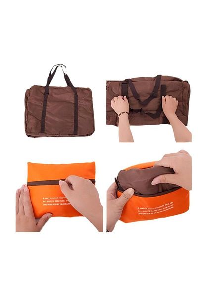 Generic Bluelans Foldable Travel Duffel Bag Orange/Brown