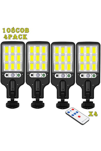 Choice 108cob 4pcak 1~4pcs Solar Lights Outdoor With 3 Mode Waterproof Motion Sensor Security Lighting Led